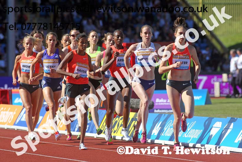 Womens 1500 metres, IAAF Diamond League, Birmingham. Photo: David T. Hewitson/Sports for All Pics